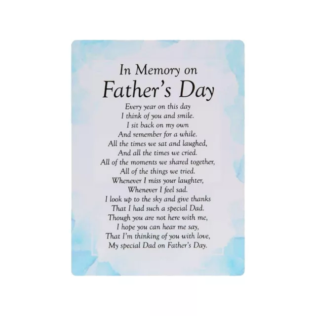 Special Dad Fathers Day Memorial Remembrance Verse Plastic Coated Grave Card