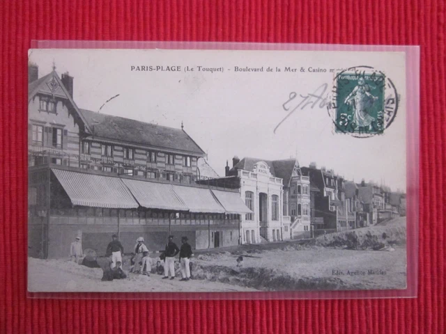 Cpa Ecrite Timbre Paris Plage Le Touquet Boulevard De La Mer Casino