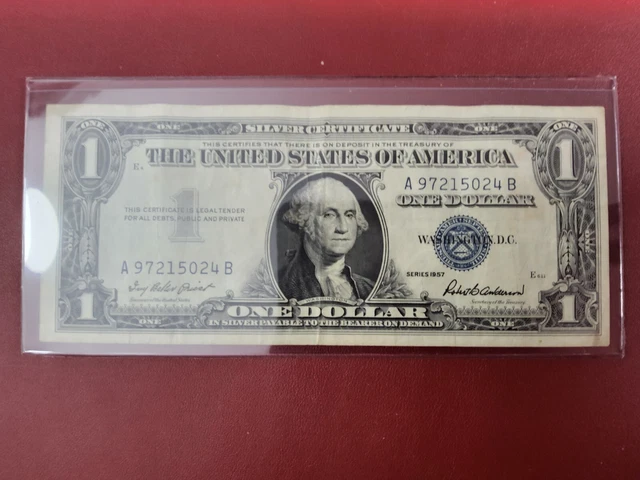  Circulated  One Dollar 1957 Silver Certificate *A 97215024 B