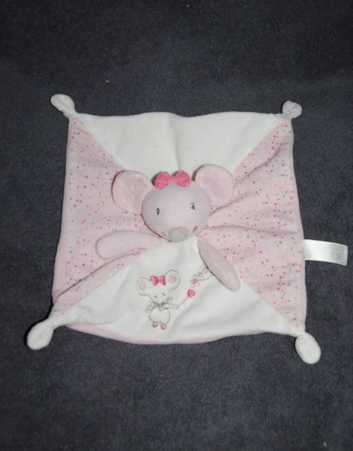 Doudou Plat Souris Rose Blanc Coeur SIMBA TOYS NICOTOY KIABI Ballon Pois 4 Nœuds