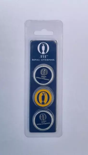 151St British Open Golf Championship Royal Liverpool 2023 Set Of 3 Ball Markers