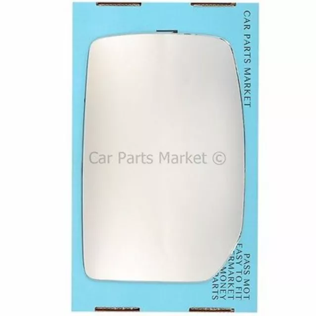 Left Passenger side Flat Wing door mirror glass for Ford Transit 2000-14 +plate