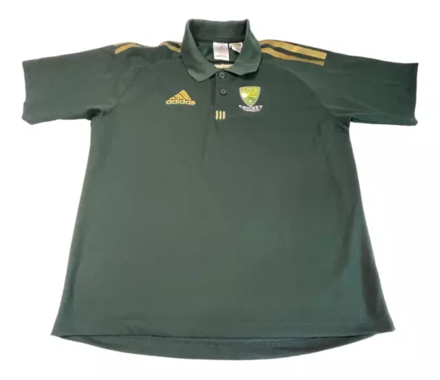 ADIDAS Climalite | Cricket Australia 2 Button Green Polo Shirt | Size Boys - 14