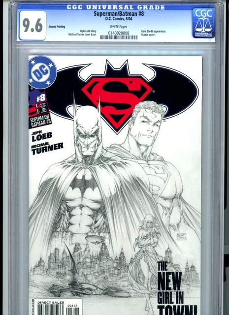 Superman/Batman #8 (2004) DC CGC 9.6 White Sketch Cover 2nd Print
