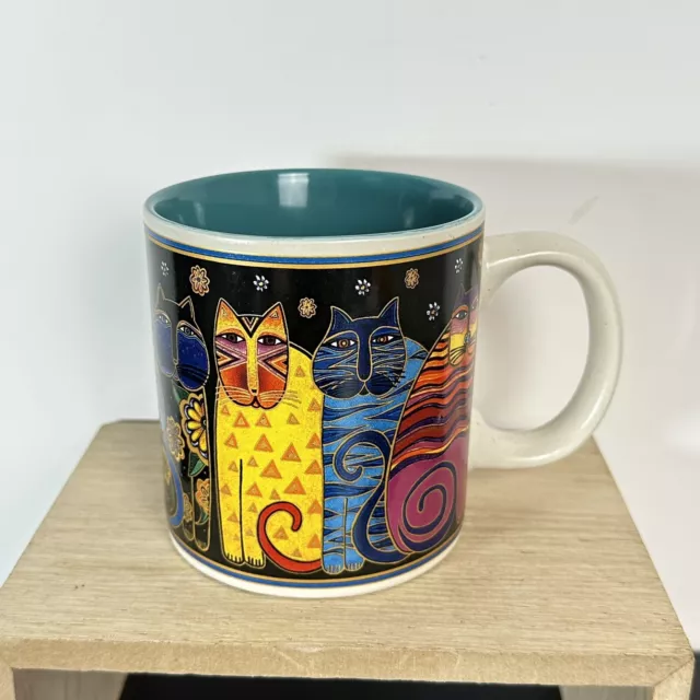 EUC Laurel Burch 2014 Siamese Cats 12 oz Coffee Tea Cup Mug Collectible Art