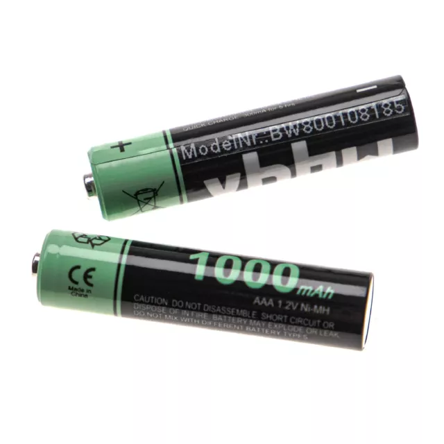 2x BATTERIE 1000mAh NI-MH / AAA / R3 / HR03 POUR SIEMENS GIGASET S810A S810H