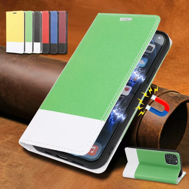 For iPhone 13 Pro Max 12 11 XS XR 8 7 Folio Leather Card Wallet Magnetic Case
