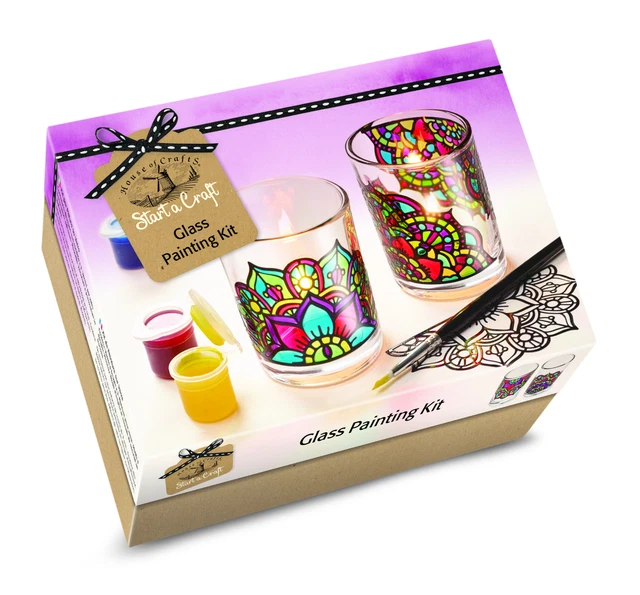 House Of Crafts Glas Malen Starter Craft Set Farbe 2 Kerze Votiv SC050