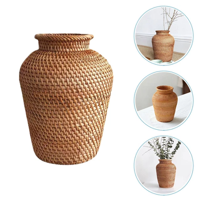 Home Vase Woven Flower Vase Rattan Vase Japandi Home Decor