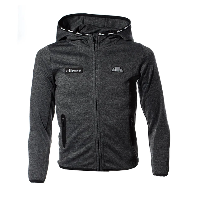 Felpa con cappuccio Ellesse Heritage Telio Junior bambini cerniera intera giacca con cappuccio antracite