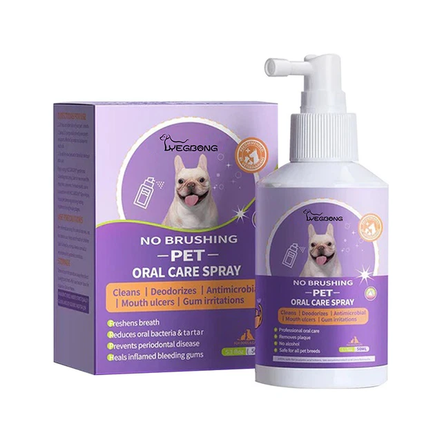 Dientes Limpieza Spray para Perros Y Gatos, Mascota Oral Limpiar 50ml <