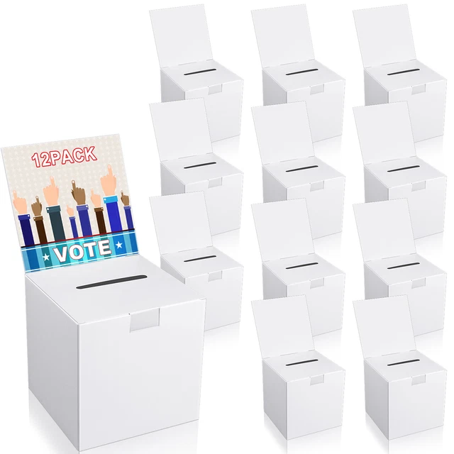 2 Urnes En Carton Avec Fente Et En-tête Amovible – 15,2 X 15,2 X 15,2 Cm – Pour Dons, Votes, Suggestions