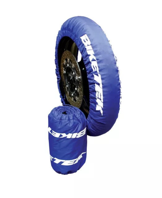 BikeTek Blue Motorcycle Tyre Warmers.  Moto3 - 125gp   TYRW07