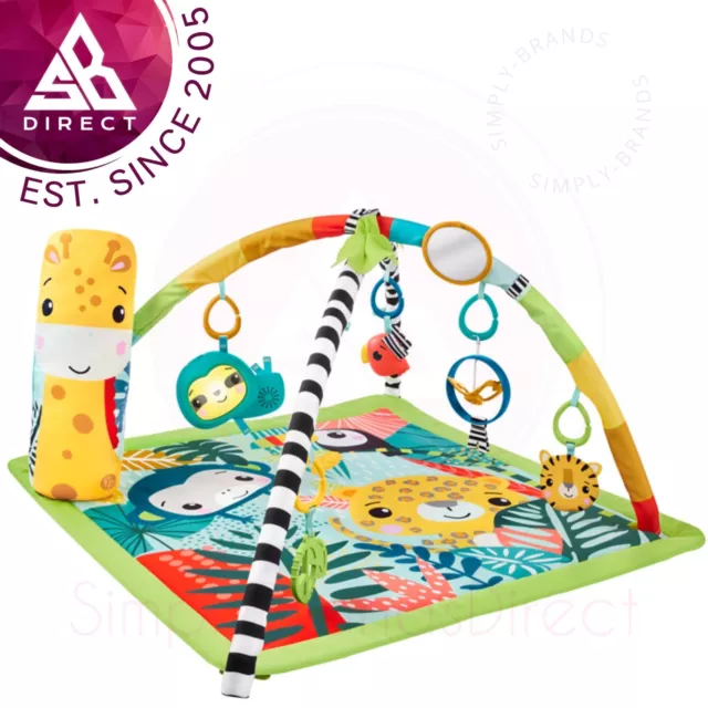 Fisher-Price Rainforest Melodies & Lights Deluxe Gym Playmat with Music & Light