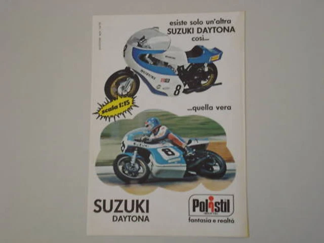 Moto Suzuki RG Daytona Polistil Vintage 1975 - Échelle 1/15 - Blanc Et Bleu