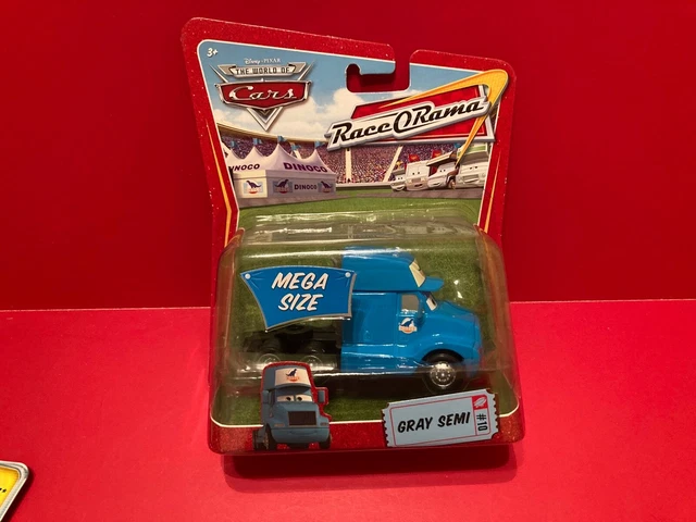 Disney Pixar THE WORLD OF CARS Race O Rama Gray Semi #10 MEGA SIZE Sealed Card