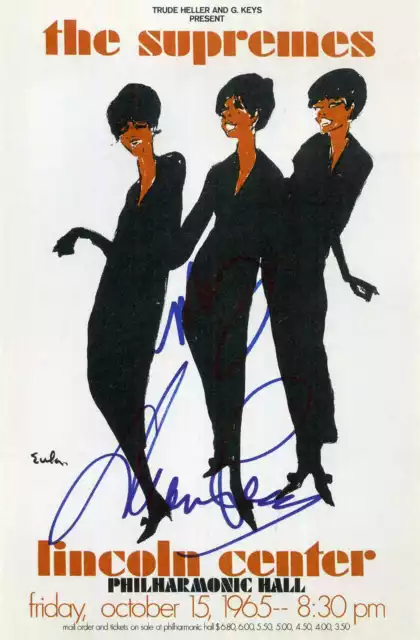 DIANA ROSS Signed 'Supremes' Window Poster - Pop / Motown Singer - preprint