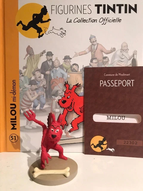 TINTIN - MILOU PROMÈNE SON OS FIGURE + BOOKLET - LA COLLECTION OFFICIELLE