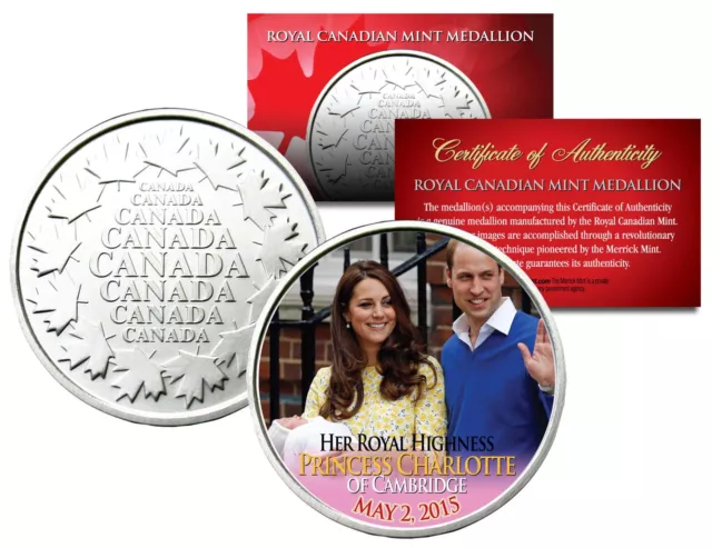 PRINCESS CHARLOTTE of Cambridge Royal Canadian Mint Medallion Coin William Kate