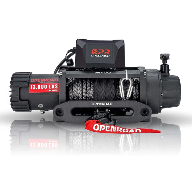 OPENROAD ELECTRIC WINCH 13000LBS 12V Synthetic Rope Jeep Towing Truck