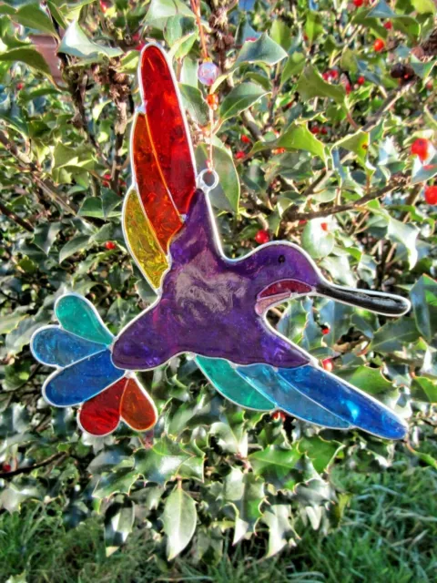 Hand Made Resin Hummingbird Bird Suncatcher Sun Catcher Window Wind Chime