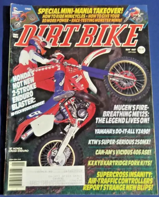 Dirt Bike Magazine-May 1987-Yam Yz490-Ktm250Mx- Johnny O's Mugen Me125-Vintage