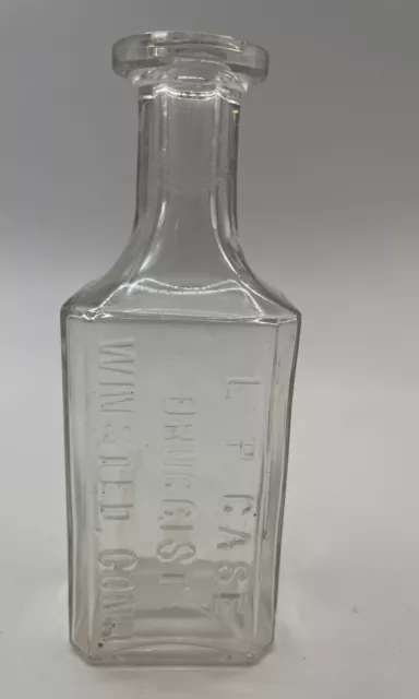 Antique L.P. CASE Druggist Medicine Bottle Winsted CT Conn.
