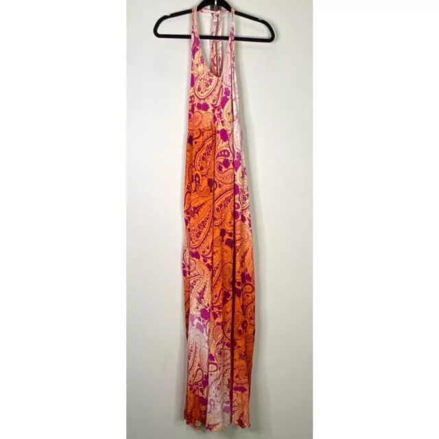 Tommy Bahama Casa Sunrise Paisley Halter Maxi Dress Women's Size Large