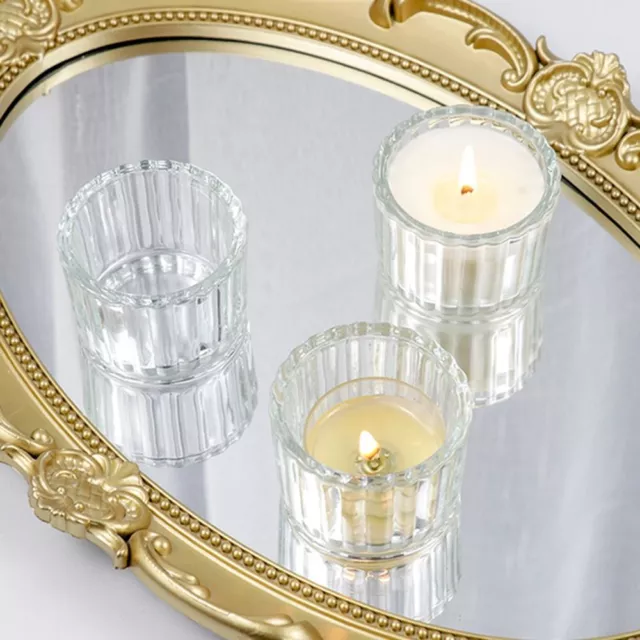 Glass Candle Holder Tealight Candles Votive Wedding Home Ornament Taper PillarAU 3