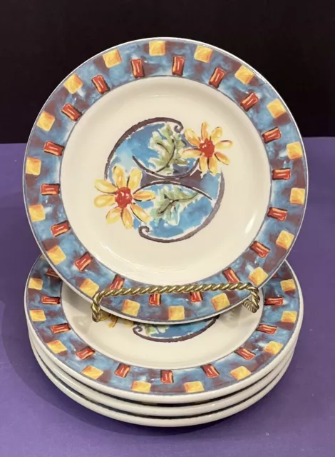 (4) Vtg 6 1/4” Syracuse China Restaurant Ware Bread Plates Multicolored Florals