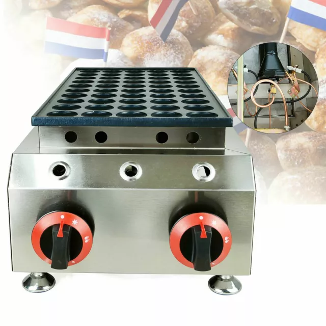 LPG GAS MINI Dutch Pancake Maker Machine 50 Holes Nonstick Poffertjes