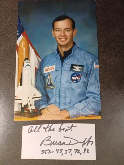 BRIAN DUFFY Hand Signed Autograph CUT +  4X6 Photo - TEST PILOT & NASA ASTRONAUT