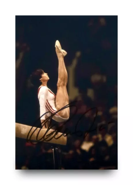 Nadia Comaneci Signed 6x4 Photo Olympics Gymnast Gold Medalist Autograph + COA