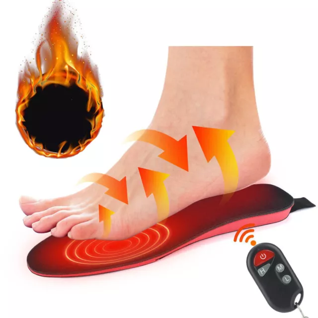 Unisex Heated Insole USB Rechargeable with Remote Control Switch Wireless OK