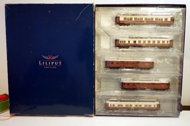 Coffret Liliput L382003 - Voiture Restaurant Rheingold + Fourgon, époque II, HO 1/87