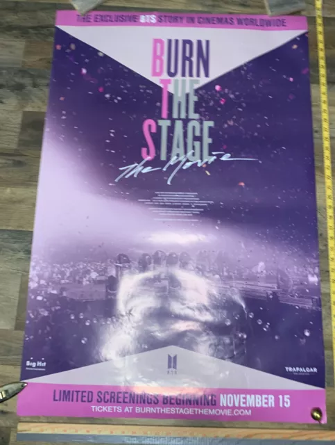 BTS Burn The Stage THE MOVIE Documentary Promo Poster Rare BTS 27 X 40 Used