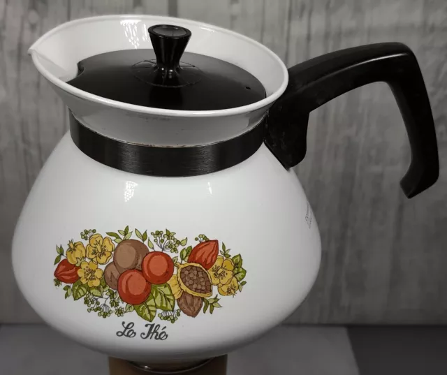 Corning Ware "Spice of Life/Le The" 6 Cup Teapot / Kettle P-104 w Lid Vintage