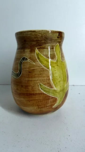 Essexware Aboriginal Motif Vase Snake Australian Pottery Vintage Studio Ceramic