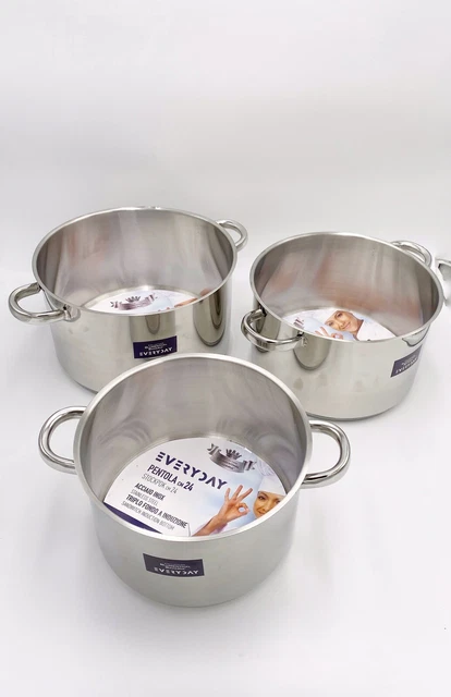 Pentola Eveyday Acciaio Inox Triplo Fondo Induzione Blumenthal Bavaria24/26/28cm