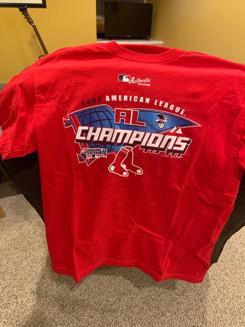 Boston Red Sox Shirt Men Large Adult MLB Baseball 2007 AL World Series Champions