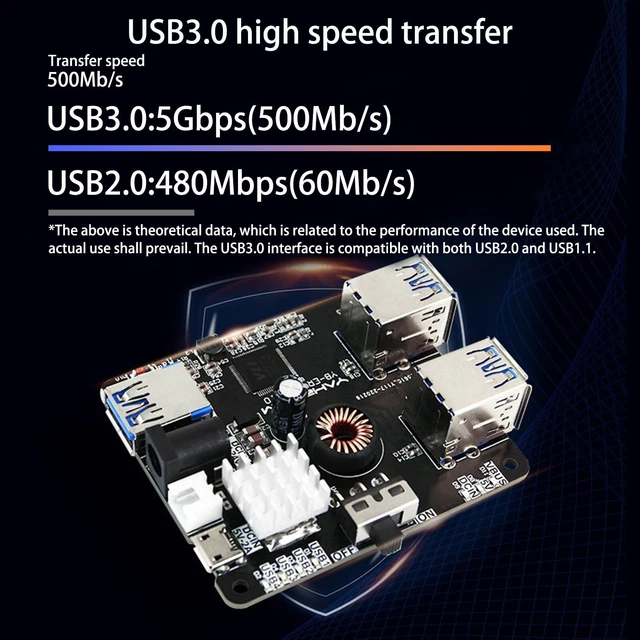 4 Port USB 3.0 Hub for Raspberry Pi Jetson Nano ROS Robot Compatible with