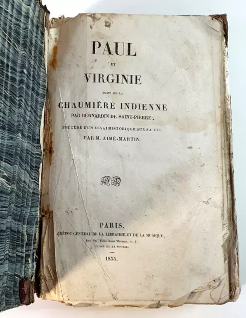 BERNARDIN DE SAINT-PIERRE-Paul et Virginie, suivi de la Chaumière Indienne-1835