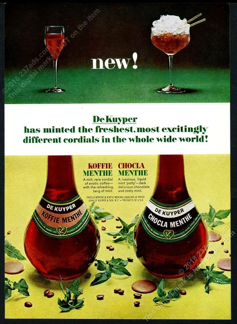 1966 De Kuyper Koffie Menthe Chockla Menths liqueur photo vintage print ad