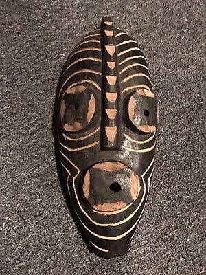 15” Mali African Tribal Hand Carved Wooden Mask Wall Decoration Great Condition