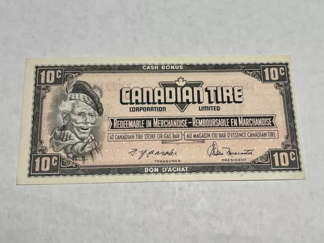 Canada 10 Cents 1985 Canadian Tire Money Note