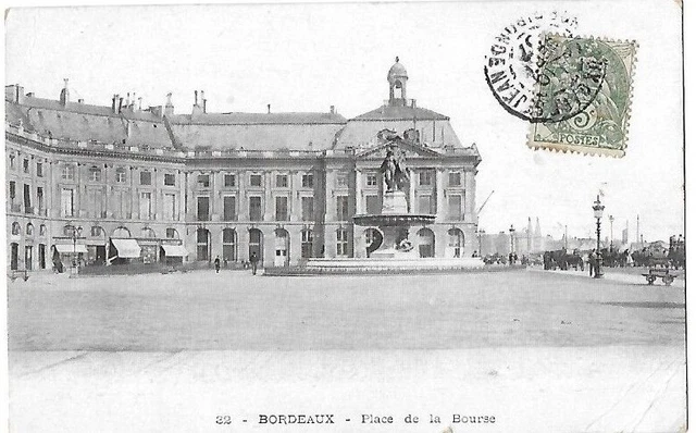 CPA cartes postales anciennes Bordeaux Place de la Bourse 1907 animée