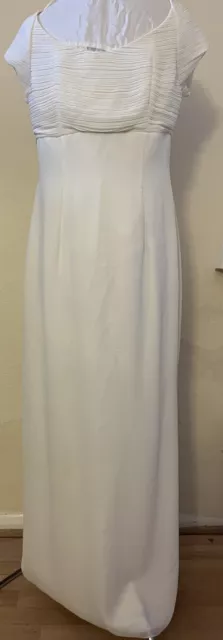 Abito da sposa bianco, stile Bridgerton. Empire Line. Foderato. Lunghezza 57"". UK 14 Abito da sposa bianco, stile Bridgerton. Empire Line. Foderato. Lunghezza 57"". UK 14