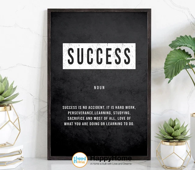 SUCCESS WALL ART Motivational Quotes Inspirational Wall Art Print