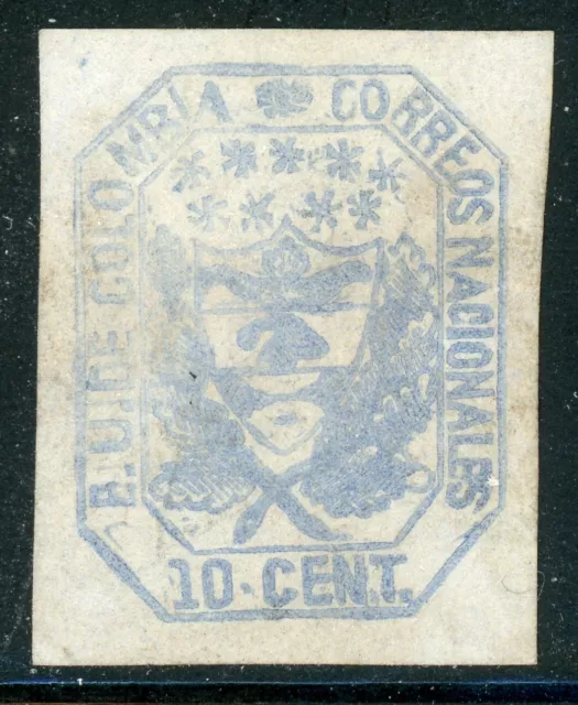 COLOMBIA MNG Selections: Scott #25a 10c Period after "10" Forgery REFERENCE