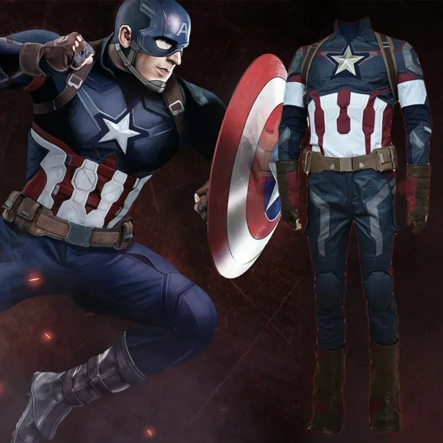 The Avengers Age of Ultron Captain America Steve Rogers Cosplay Outfit Costume